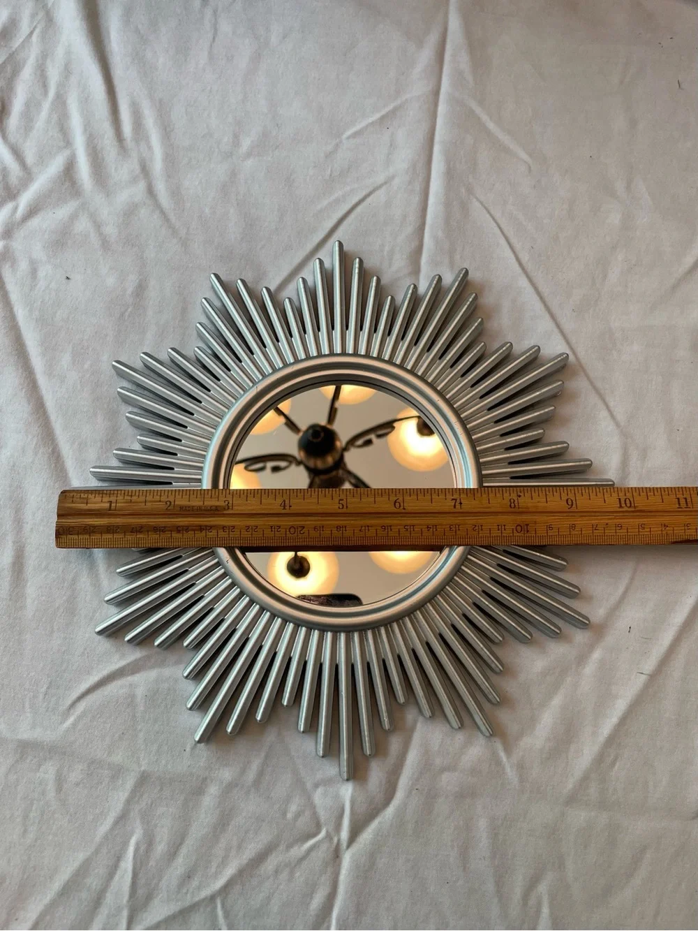 Decorative Silver Sunburst and Floral Wall Mirror Set - Home Wall Decor